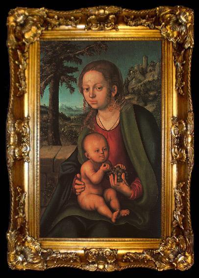 framed  Lucas  Cranach The Madonna with the Bunch of Grapes, ta009-2